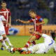 FUDBAL - NEMANJA VIDIC, fudbaler Srbije, na utakmici protiv Grcke, i IAONNIS PAPADOPOULOS i GEORGIOS SAMARAS Jorgos. Beograd, 11.08.2010. photo:N.Parausic