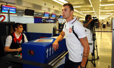 ALEKSANDAR CAVRIC na odlasku mladih U21 fudbalera Srbije na Evropsko prvenstvo, na aerodromu Nikola Tesla. Beograd, 07.06.2017. foto: Nebojsa Parausic Fudbal, Srbija