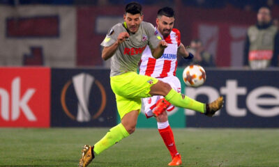 DAMIEN LE TALLEC Damian Le Talek, fudbaler Crvene zvezde, na utakmici protiv Kelna, na stadionu Rajko Mitic. Beograd, 07.12.2017. foto: Nebojsa Parausic Fudbal, UEFA liga Evrope, Crvena zvezda, Keln