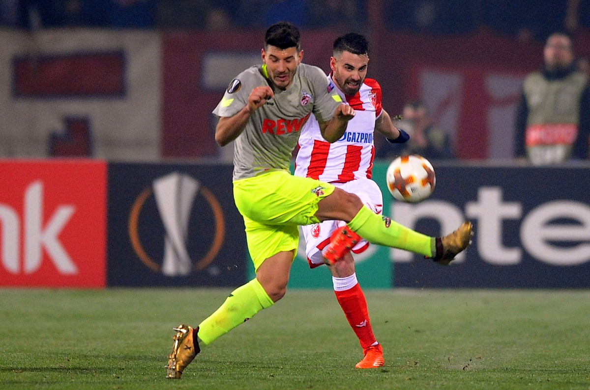 DAMIEN LE TALLEC Damian Le Talek, fudbaler Crvene zvezde, na utakmici protiv Kelna, na stadionu Rajko Mitic. Beograd, 07.12.2017. foto: Nebojsa Parausic Fudbal, UEFA liga Evrope, Crvena zvezda, Keln