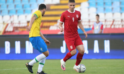 ANDREJ ILIC fudbaler U21 reprezentacije Srbije na prijateljskoj utakmici protiv Brazila U23 na stadionu Rajko Mitic, Beograd 08.06.2021. godine Foto: Marko Metlas Fudbal, Srbija U21, Brazil U23, Prijateljska utakmica