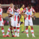 NENAD KRSTICIC, EL FARDOU BEN NABOUHANE El Fardu Ben Nabuhan, MARKO GOBELJIC, NIKOLA KRSTOVIC tuga fudbalera Crvene zvezde na utakmici kvalifikacija za UEFA Ligu Sampiona protiv Serifa Tiraspolj na stadionu Rajko Mitic, Beograd 03.08.2021. godine Foto: Marko Metlas Fudbal, Crvena zvezda, UEFA Liga Sampiona , Serif Tiraspolj, Kvalifikacije
