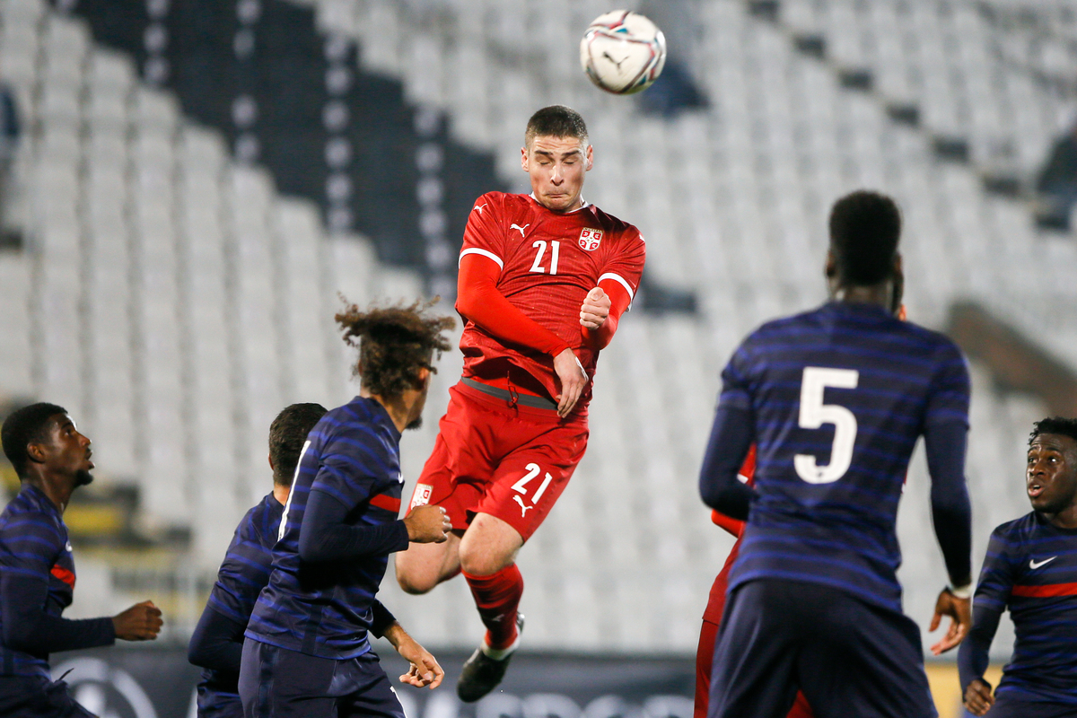 ANDREJ ILIC fudbaler U21 reprezentacije Srbije na utakmici protiv Francuske, Beograd 12.10.2021. godine Foto: MN PRESS / Ivica Veselinov FUDBAL, FOOTBALL, FOOTBALL ASSOCIATION OF SERBIA, FUDBALSKI SAVEZ SRBIJE, U21, SRBIJA, SERBIA, FRANCE, FRANCUSKA