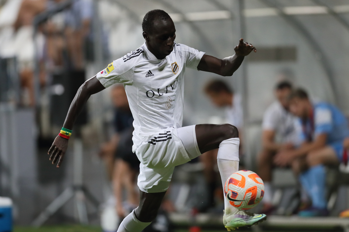 IBRAHIMA NDIAYE Ibrahima Ndiaje fudbaler Cukarickog na utakmici kvalifikacija za UEFA Ligu Konferencija protiv Rasing Uniona Luksemburg na stadionu Cukarickog, Beograd 28.07.2022. godine Foto: Marko Metlas Fudbal, Partizan, Kvalifikacije, UEFA Liga Konferencija, Rasing Union Luksemburg