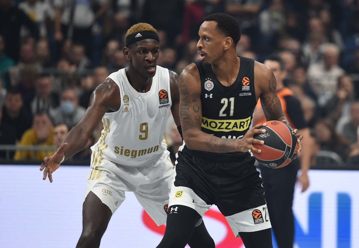 JAMES NUNNALLY Dzejms Naneli, kosarkas Partizana, na utakmici Evrolige protiv Bajerna, u Beogradskoj Starka areni. Beograd, 29.12.2022. foto: Nebojsa Parausic Kosarka, Euroleague, Partizan, Bajern