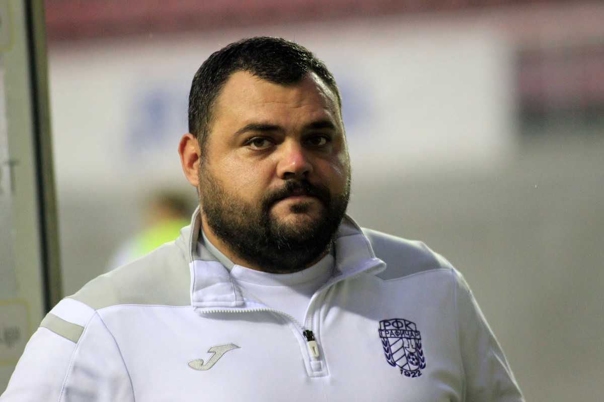 MARKO NEDJIC, trener fudbalera Graficara, na utakmici baraza za ulazak u Super ligu protiv Radnika, na stadiou TC Vozdovac. Beograd, 31.05.2023. foto: MN Press / vm Fudbal, Graficar, Radnik Surdulica