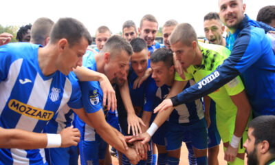 Fudbaleri OFK Beograda, proslavljaju pobedu na utakmici prve lige protiv Mladosti GAT, na Omladinskom stadionu. Beograd, 21.10.2023. foto: MN Press / vm Fudbal, OFK Beograd, Mlaost GAT