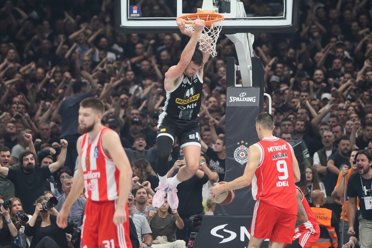 FRANK KAMINSKY Frenk Kaminski kosarkas Partizana na utakmici Jadranske ABA lige protiv Crvene zvezde u hali Stark Beogradska arena, Beograd 30.10.2023. godine Foto: Marko Metlas Kosarka, Partizan, Jadranska ABA liga, Crvena zvezda
