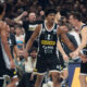 PJ DOZIER Pi Dzej Douzer, ZACH LEDAY Zek Ledej, DANILO ANDJUSIC kosarkasi Partizana na utakmici Jadranske ABA lige protiv Crvene zvezde u hali Stark Beogradska arena, Beograd 30.10.2023. godine Foto: Marko Metlas Kosarka, Partizan, Jadranska ABA liga, Crvena zvezda