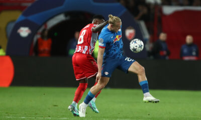 fudbaler Crvene Zvezde na utakmici UEFA Lige Sampiona protiv Lajpciga na stadionu Rajko Mitic, Beograd 07.11.2023. godine Foto: Ivica Veselinov / MN PRESS FUDBAL, FOOTBALL, UEFA CHAMPIONS LEAGUE, LIGA SAMPIONA, CRVENA ZVEZDA, RED STAR, RB LEIPZIG, RED BUL LAJPCIG