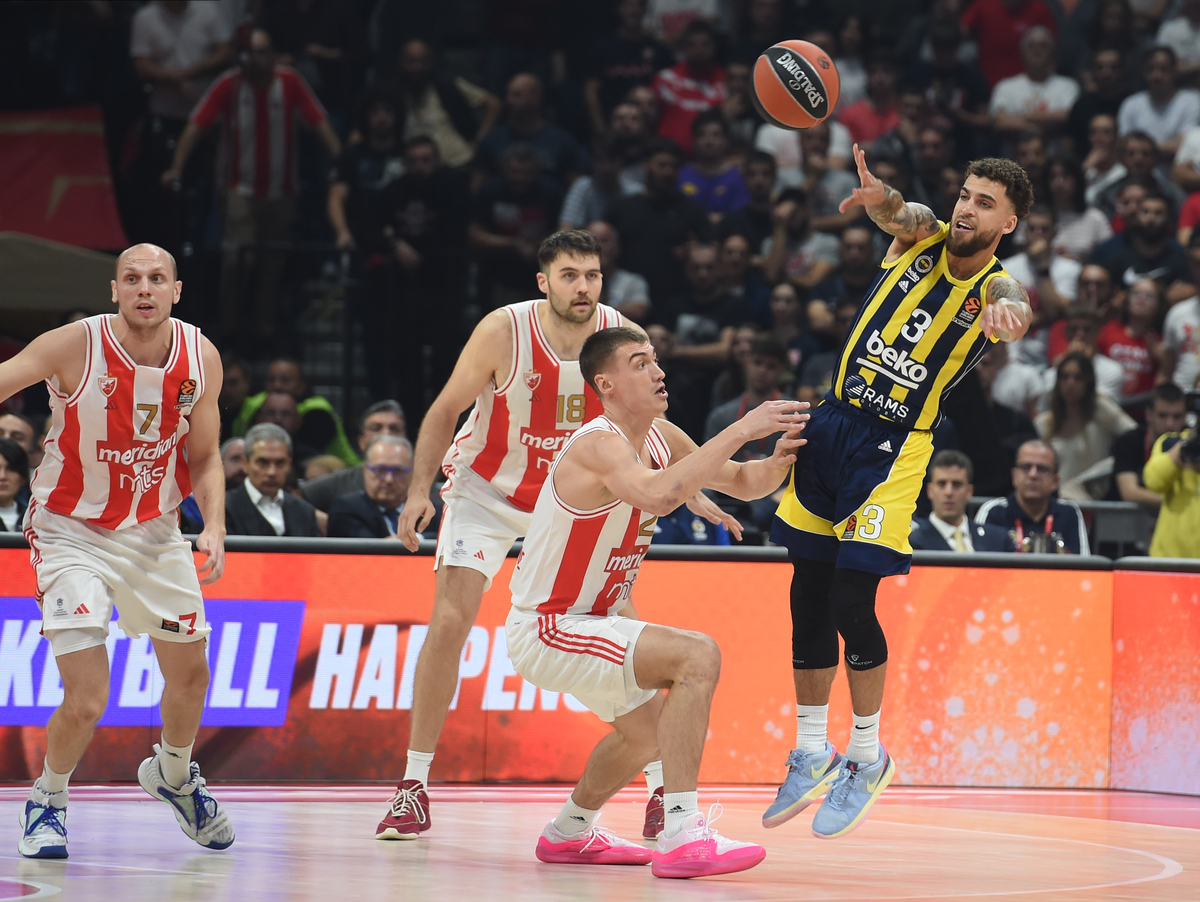 , kosarkas Crvene zvezde, na utakmici Evrolige protiv Fenerbahcea, u Beogradskoj Stark areni. Beograd, 14.11.2023. Foto: Nebojsa Parausic / MN Press Kosarka, Euroleague, Crvena zvezda, Fenerbahce