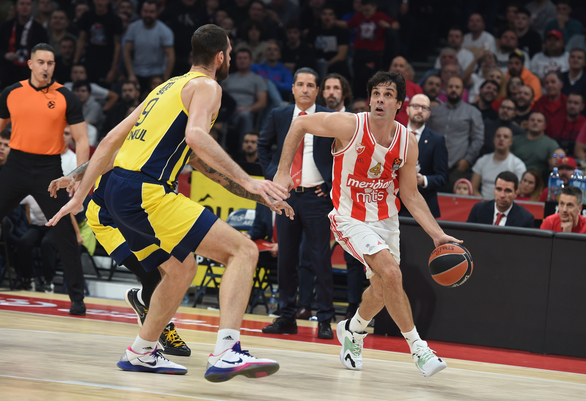 , kosarkas Crvene zvezde, na utakmici Evrolige protiv Fenerbahcea, u Beogradskoj Stark areni. Beograd, 14.11.2023. Foto: Nebojsa Parausic / MN Press Kosarka, Euroleague, Crvena zvezda, Fenerbahce