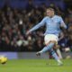 Manchester City's Erling Haaland scores on a penalty kick during the English Premier League soccer match between Chelsea and Manchester City at Stamford Bridge stadium in London, Sunday, Nov. 12, 2023. (AP Photo/Ian Walton)