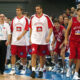 KOSARKA - EUROBASKET 2005 - Dalibor Bagaric, Mario Kasun, gordan Giricek i Nikola Prkacin, kosarkasi Hrvatske, i selektor Neven Spahija, posle utakmice protiv Spanije.Beograd, 23.09.2005. snimio:N.Parausic ®