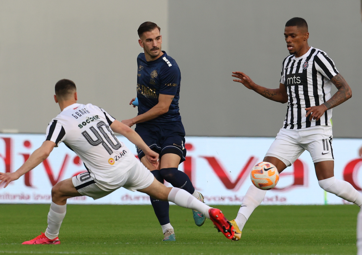 NEMANJA STOJIC, fudbaler TSC, na prvenstvenoj utakmici protiv Partizana, u TSC areni. Backa Topola, 01.05.2023. foto: MN Press / ms Fudbal, TSC, Partizan