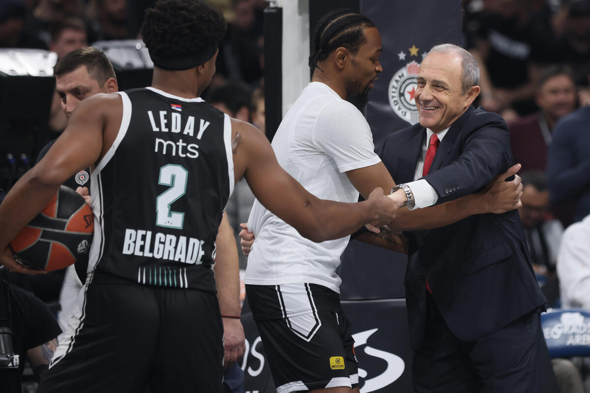 kosarkas Partizana na utakmici Evrolige protiv Olimpija Armani Milano u hali Stark Beogradska arena, Beograd 07.12.2023. godine Foto: Marko Metlas Kosarka, Partizan, Evroliga, Olimpija Armani Milano