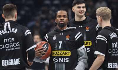 kosarkas Partizana na utakmici Evrolige protiv Virtusa u hali Stark Beogradska arena, Beograd 28.12.2023. godine Foto: Marko Metlas Kosarka, Partizan, Evroliga, Virtus
