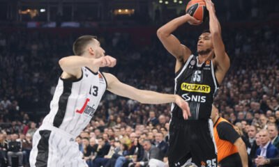kosarkas Partizana na utakmici Evrolige protiv Virtusa u hali Stark Beogradska arena, Beograd 28.12.2023. godine Foto: Marko Metlas Kosarka, Partizan, Evroliga, Virtus