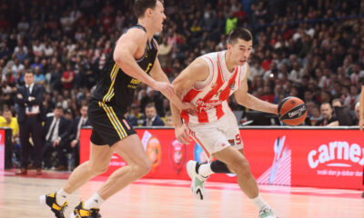 Luka Mitrović kosarkas Crvene zvezde na utakmici Evrolige protiv Albe Berlin u hali Stark Beogradska arena, Beograd 14.12.2023. godine Foto: Marko Metlas Kosarka, Crvena zvezda, Evroliga, Alba Berlin