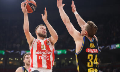 Rokas Gedraitis kosarkas Crvene zvezde na utakmici Evrolige protiv Albe Berlin u hali Stark Beogradska arena, Beograd 14.12.2023. godine Foto: Marko Metlas Kosarka, Crvena zvezda, Evroliga, Alba Berlin