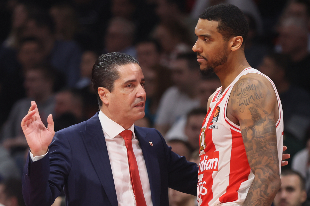 Džoel Bolomboj kosarkas Crvene zvezde na utakmici Evrolige protiv Albe Berlin u hali Stark Beogradska arena, Beograd 14.12.2023. godine Foto: Marko Metlas Kosarka, Crvena zvezda, Evroliga, Alba Berlin