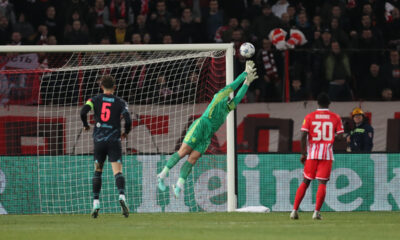 fudbaler Crvene zvezde na utakmici UEFA Lige Sampiona protiv Mancester Sitija na stadionu Rajko Mitic, Beograd 13.12.2023. godine Foto: Marko Metlas Fudbal, Crvena zvezda, UEFA Liga Sampiona , Mancester Siti