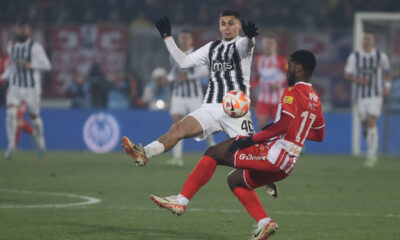 Nemanja Nikolić, fudbaler Partizana, na prvenstvenoj utakmici protiv Crvene zvezde, na stadionu JNA. Beograd, 20.12.2023. foto: Ivica Veselinov Fudbal, 171. derbi, Partizan, Crvena zvezda,