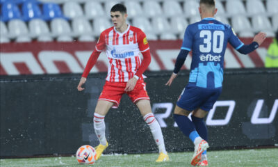Kosta Nedeljković, fudbaler Crvene zvezde na utakmici Kupa Srbije protiv Radnickog na stadionu Rajko Mitic. Beograd, 06.12.2023. Foto: Marko Metlas Fudbal, Kup Srbije, Crvena zvezda, Radnicki