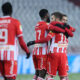 Žan-Filip Kraso, Aleksandar Katai, Nikola Knežević fudbaler Crvene zvezde na utakmici Kupa Srbije protiv Radnickog na stadionu Rajko Mitic. Beograd, 06.12.2023. Foto: Marko Metlas Fudbal, Kup Srbije, Crvena zvezda, Radnicki