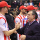VOJISLAV STOJANOVIC i NEBOJSA COVIC predsednik kosarkasa Crvene zvezde na utakmici Kupa Radivoja Koraca, Kupa Srbije protiv Mega Vizura u hali Pionir, Beograd 09.02.2014. godine Foto: Marko Metlas Kosarka, Mega Vizura, Kup Radivoja Koraca, Kup Srbije, Crvena zvezda