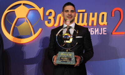 Dodela priznanja FSS "Zlatna lopta" za 2018. godinu, u hotelu Crowne Plaza. ALEKSANDAR MITROVIC, najbolji fudbaler Srbije 2018. godine. Beograd, 17.12.2018. foto: Nebojsa Parausic Fudbal, Srbija, Kraun Plaza