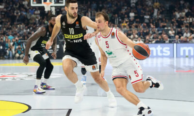 KEVIN PANGOS kosarkas Emporio Armani Milano na utakmici Evrolige protiv Partizana u hali Stark Beogradska arena, Beograd 18.10.2022. godine Foto: Marko Metlas Kosarka, Partizan, Evroliga, Emporio Armani Milano
