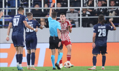 ANDREAS NTOI Andreas Doi fudbaler Olimpijakosa Pirej na utakmici UEFA Lige Evropa protiv TSC Backa Topola na stadionu TSC arena, Backa Topola 05.10.2023. godine Foto: Marko Metlas Fudbal, TSC Backa Topola, UEFA Liga Evropa, Olimpijakos Pirej