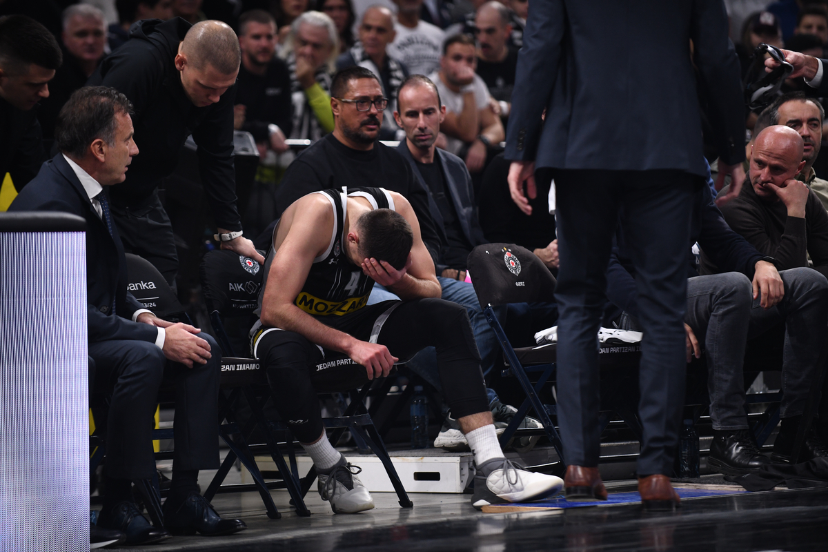 ALEKSA AVRAMOVIC kosarkas Partizana na utakmici Evrolige protiv Olimpija Armani Milano u hali Stark Beogradska arena, Beograd 07.12.2023. godine Foto: Marko Metlas Kosarka, Partizan, Evroliga, Olimpija Armani Milano