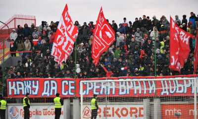 NAVIJACI fudbalera Crvene zvezde na utakmici Superlige Prvenstva Srbije protiv Napretka u Krusevcu na stadionu Mladost, Krusevac, 03.12.2023. godine Foto: Mladjan Ivanovic Fudbal, Crvena zvezda, Superliga Prvenstvo Srbije, Napredak