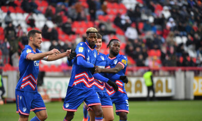 PETER OLAYINKA, Peter Olajinka fudbaler Crvene zvezde na utakmici Superlige Prvenstva Srbije protiv Napretka u Krusevcu na stadionu Mladost, Krusevac, 03.12.2023. godine Foto: Mladjan Ivanovic Fudbal, Crvena zvezda, Superliga Prvenstvo Srbije, Napredak