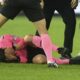 Referee Halil Umut Meler holds his face as he lies on the ground after being punched by MKE Ankaragucu president Faruk Koca, center right, at the end of the Turkish Super Lig soccer match between MKE Ankaragucu and Caykur Rizespor in Ankara, Monday, Dec. 11, 2023. The Turkish Football Federation has suspended all league games in the country after a club president punched the referee in the face at the end of a top-flight match. Koca was arrested Tuesday, Dec. 12, 2023, along with two other people on charges of injuring a public official following questioning by prosecutors. (Abdurrahman Antakyali/Depo Photos via AP)
