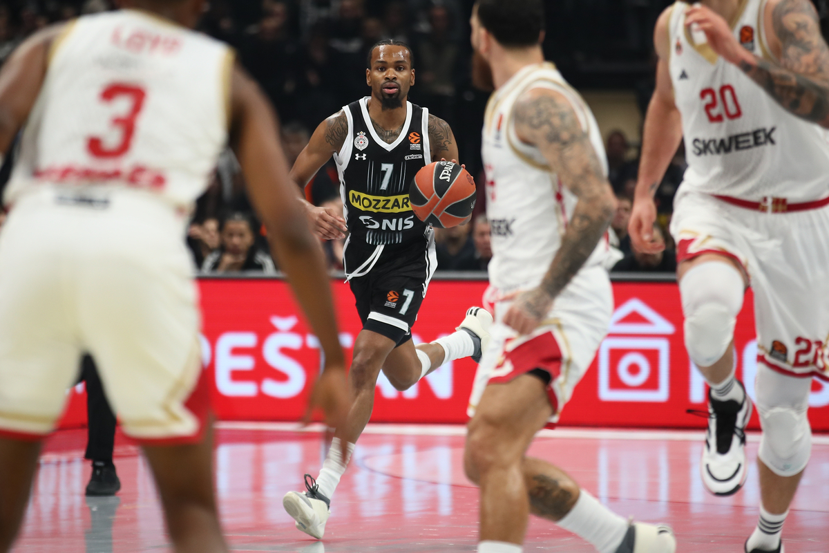 Kevin Panter, kosarkas Partizana na utakmici Evrolige protiv Monaka u hali Beogradska Stark Arena, Beograd 05.12.2023. godine Foto: Ivica Veselinov / MN PRESS KOSARKA, BASKETBALL, EVROLIGA, EUROLEAGUE, PARTIZAN, MONACO, MONAKO