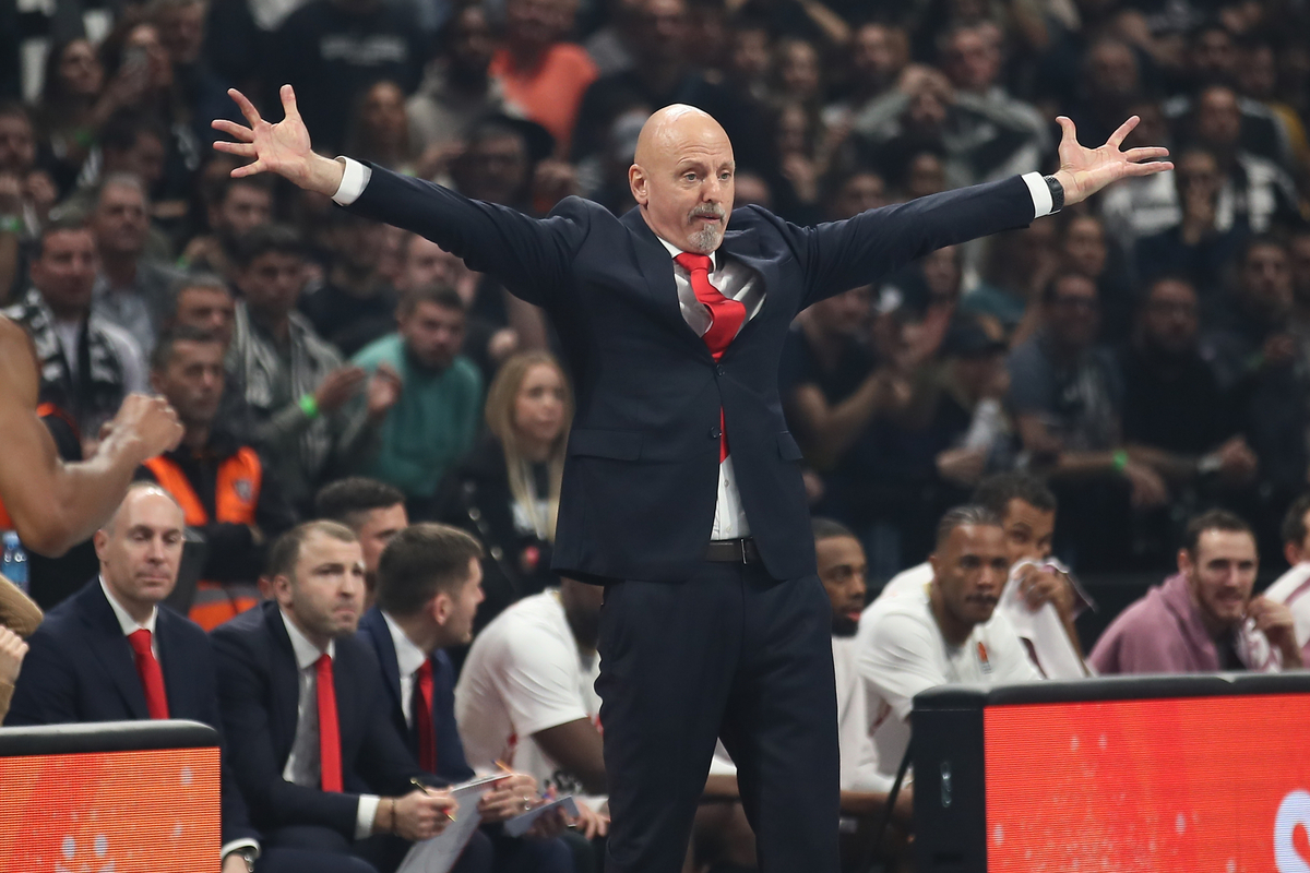 Saša Obradović na utakmici Evrolige protiv Partizana u hali Beogradska Stark Arena, Beograd 05.12.2023. godine Foto: Ivica Veselinov / MN PRESS KOSARKA, BASKETBALL, EVROLIGA, EUROLEAGUE, PARTIZAN, MONACO, MONAKO