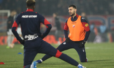 Aleksandar Dragović , fudbaler Crvene zvezde, na prvenstvenoj utakmici protiv Partizana, na stadionu JNA. Beograd, 20.12.2023. foto: MN Press / Ivica Veselinov Fudbal, 171. derbi, Partizan, Crvena zvezda,