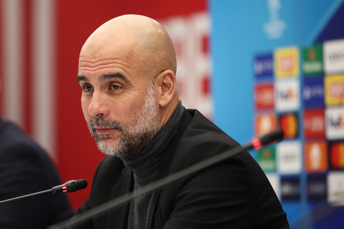 JOSEP PEP GUARDIOLA Zozep Pep Gvardiola trener fudbalera Mancester Sitija na konferenciji pred utakmicu UEFA Lige Sampiona protiv Crvene Zvezde na stadionu Rajko Mitic, Beograd 12.12.2023. godine Foto: Ivica Veselinov / MN PRESS FUDBAL, FOOTBALL, UEFA CHAMPIONS LEAGUE, LIGA SAMPIONA, CRVENA ZVEZDA, RED STAR, MANCHESTER CITY