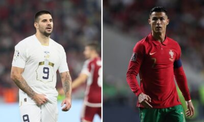 ALEKSANDAR MITROVIC fudbaler reprezentacije Srbije na utakmici kvalifikacija za UEFA Evropsko prvenstvo 2024 godine protiv Madjarske na stadionu Ferenc Puskas, Budimpesta 14.10.2023. godine Foto: Marko Metlas Fudbal, Reprezentacija, Srbija, Madjarska, UEFA Evropsko prvenstvo, EURO 2024
