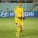 Germany's goalkeeper Konstantin Heide celebrates after making a safe during a penalty shootout against Argentina during their U-17 World Cup semifinal soccer match at Manahan Stadium in Surakarta, Central Java, Indonesia, Tuesday, Nov. 28, 2023. (AP Photo/John Sumbar)