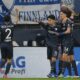 Bochum's Takuma Asano, center, celebrates after he scored the opening goal during the German Bundesliga soccer match between VfL Bochum and Union Berlin in Bochum, Germany, Saturday, Dec. 16, 2023. (AP Photo/Martin Meissner)