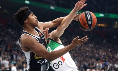 kosarkas Partizana na utakmici Evrolige protiv Zalgirisa u hali Stark Arena, Beograd 26.01.2024. Foto: Marko Metlas Kosarka, Partizan, Evroliga, Zalgiris