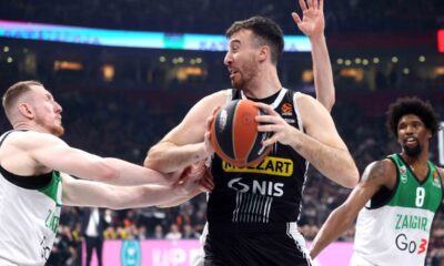 kosarkas Partizana na utakmici Evrolige protiv Zalgirisa u hali Stark Arena, Beograd 26.01.2024. Foto: Marko Metlas Kosarka, Partizan, Evroliga, Zalgiris