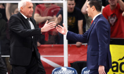 treneri Partizana i Crvene zvezde na utakmici Jadranske ABA lige protiv Partizana u hali Stark Beogradska arena, Beograd 28.01.2024. godine Foto: Marko Metlas Kosarka, Crvena zvezda, Jadranska ABA liga, Partizan
