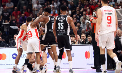 kosarkas Crvene zvezde na utakmici Jadranske ABA lige protiv Partizana u hali Stark Beogradska arena, Beograd 28.01.2024. godine Foto: Marko Metlas Kosarka, Crvena zvezda, Jadranska ABA liga, Partizan