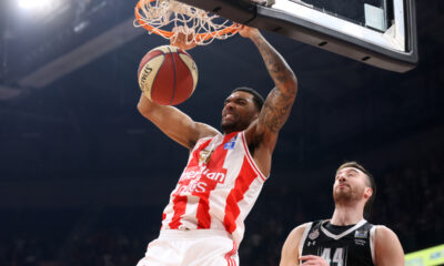 kosarkas Crvene zvezde na utakmici Jadranske ABA lige protiv Partizana u hali Stark Beogradska arena, Beograd 28.01.2024. godine Foto: Marko Metlas Kosarka, Crvena zvezda, Jadranska ABA liga, Partizan