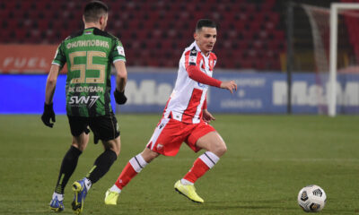 FILIPPO FALCO Filipo Falko, fudbaler Crvene zvezde, na prvenstvenoj utakmici protiv Kolubare, i MILOS FILIPOVIC, na stadionu Rajko Mitic. Beograd, 20.03.2022. foto: Nebojsa Parausic Fudbal, Crvena zvezda, Kolubara